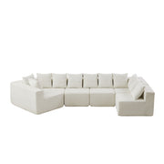 L - Shaped Modular Sofa With Deep Seat And 11 Pillows