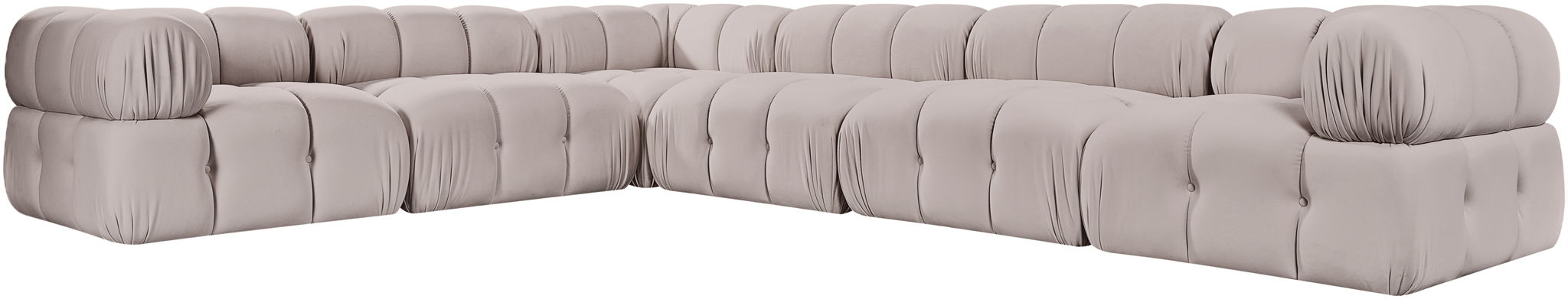 Orin - L-Shaped Velvet 6 Piece Modular Sectional