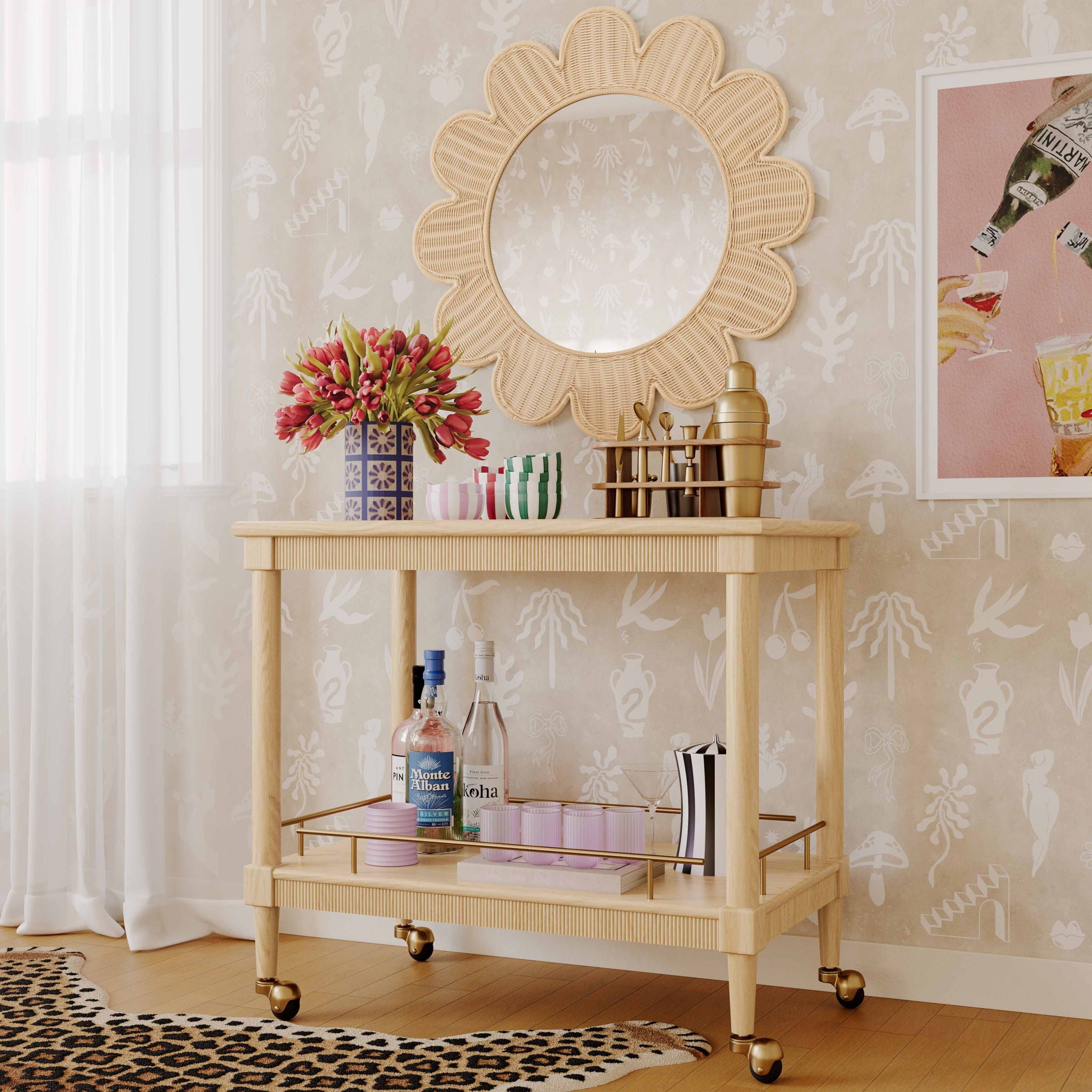 Slosh - Bar Cart - Natural Ash