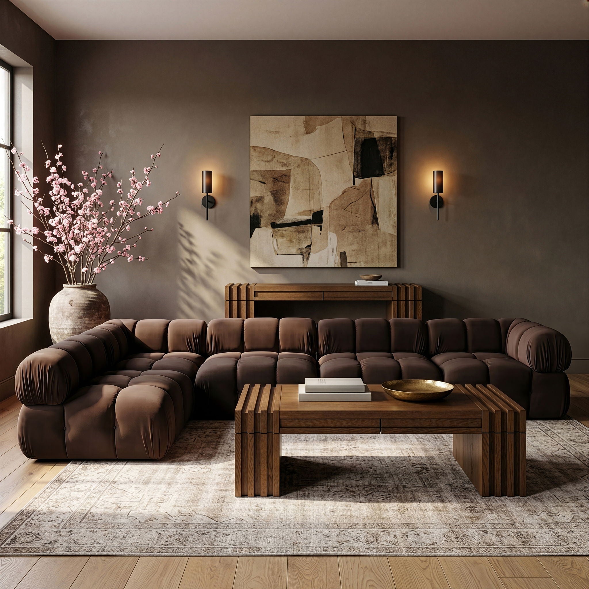 Orin - Velvet 5 Piece Modular Sectional
