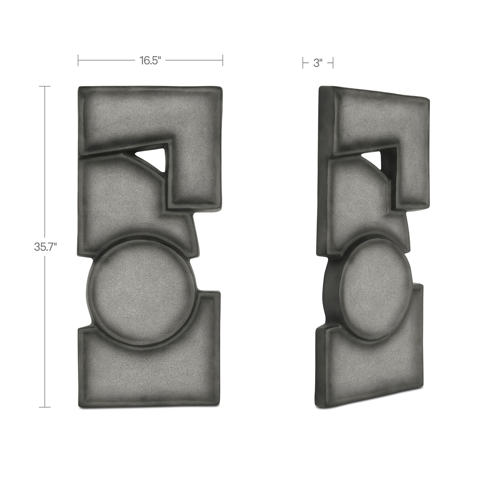 Teo - Wall Sculpture - Charcoal