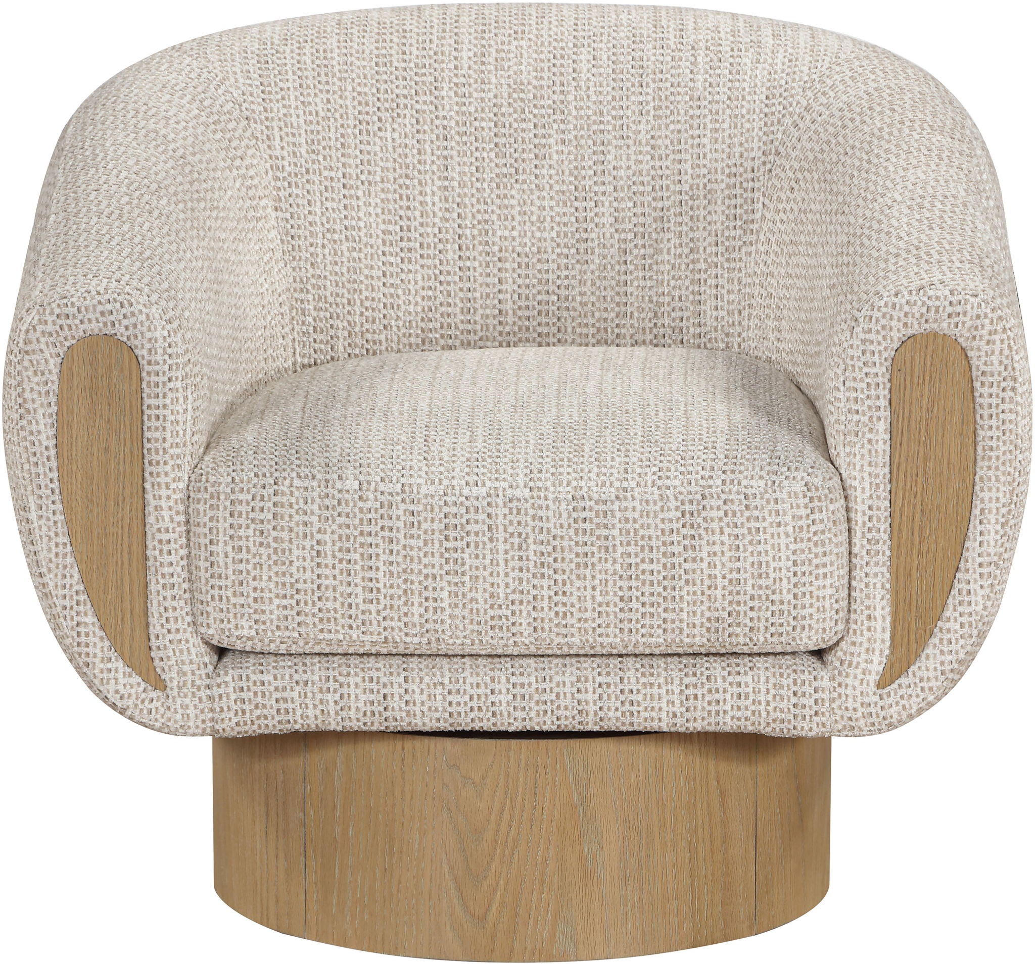Avella - Interwoven Fabric Swivel Accent Chair - Light Brown Base
