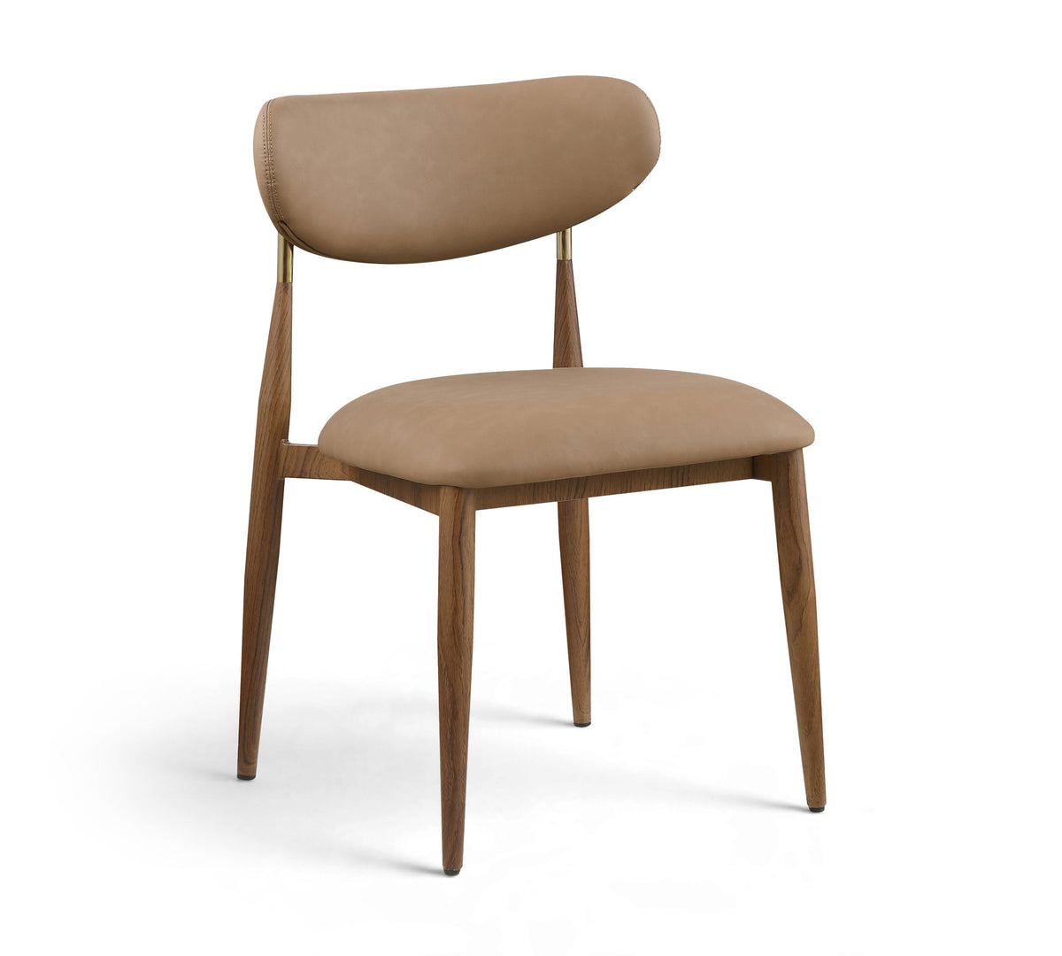 Ronda - Vegan Leather Upholstered Dining Side Chair - Walnut Legs