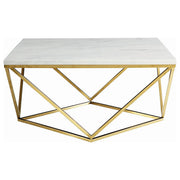Orion - Coffee Table With Leg Geometric Design - White