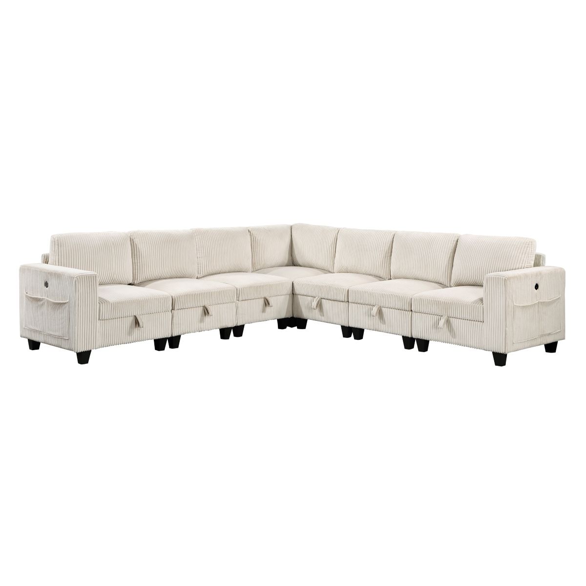 Walterboro - Sectional With Storage, Storage Pouches And Charging Ports