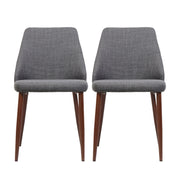 Modern Dining Chair With Iron Legs And Wood Finish