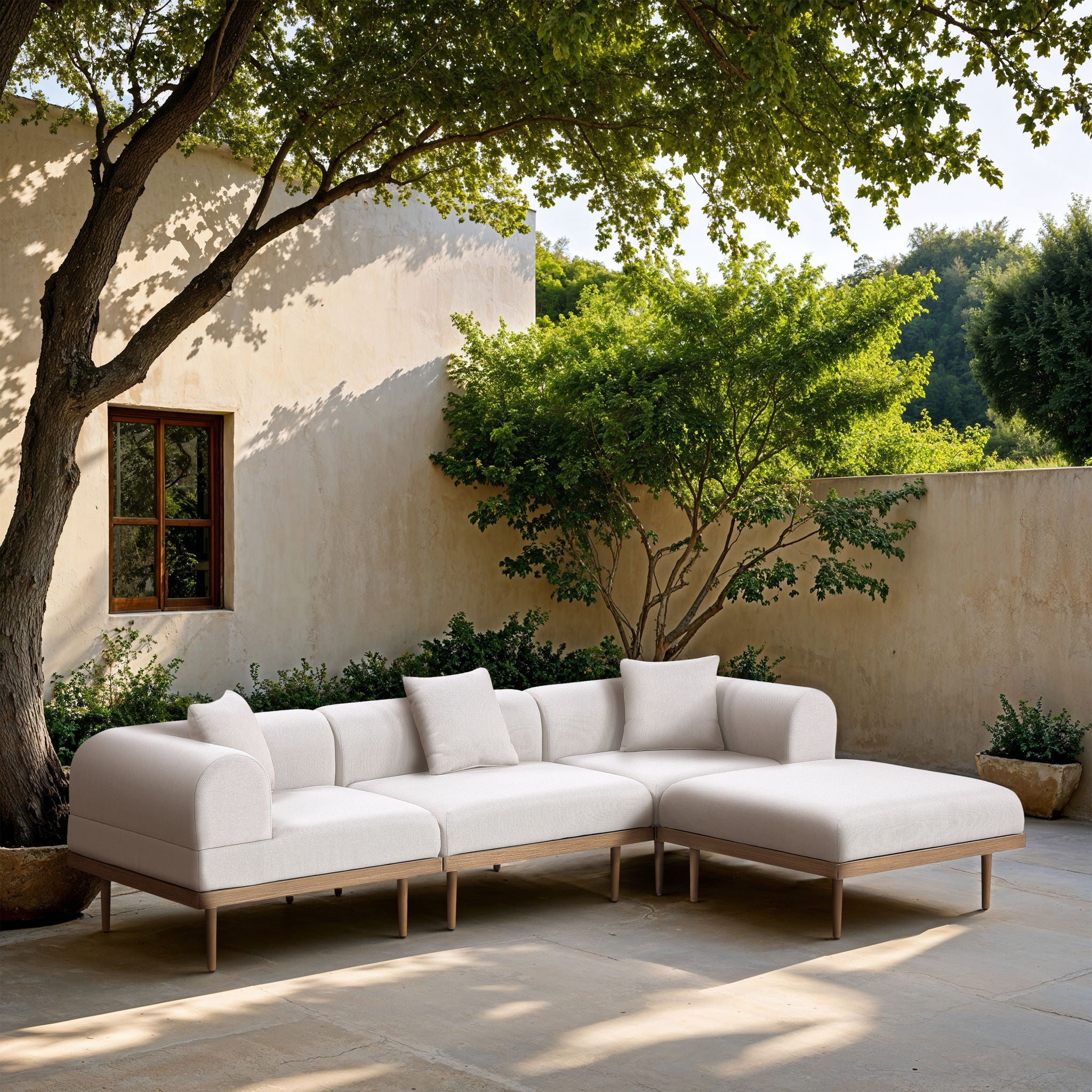 Laguna - 4 Piece 106.5" Upholstered Outdoor Patio Modular Sectional