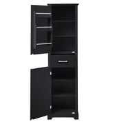 Tall Freestanding Bathroom Storage Cabinet With 2 Doors And Adjustable Shelves