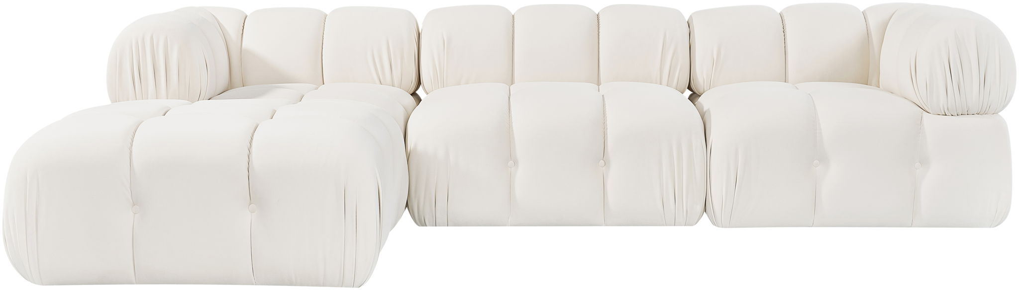 Orin - Velvet 4 Piece Modular Sectional With Chaise