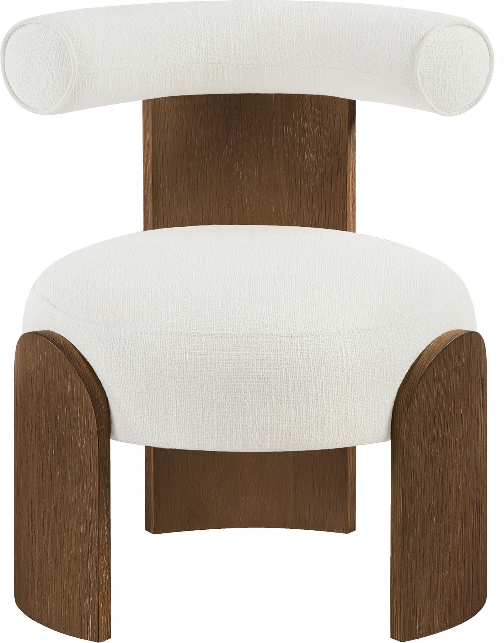 Calder - Linen Textured Fabric Upholstered Accent Chair - Painted Brown Base