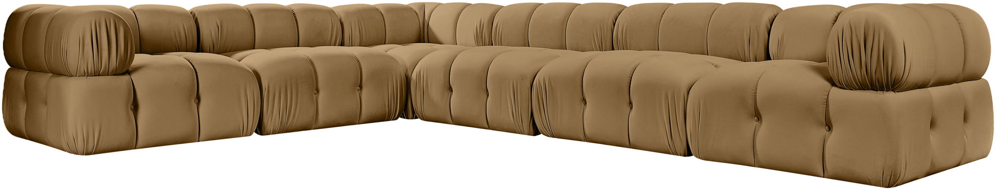 Orin - L-Shaped Velvet 6 Piece Modular Sectional