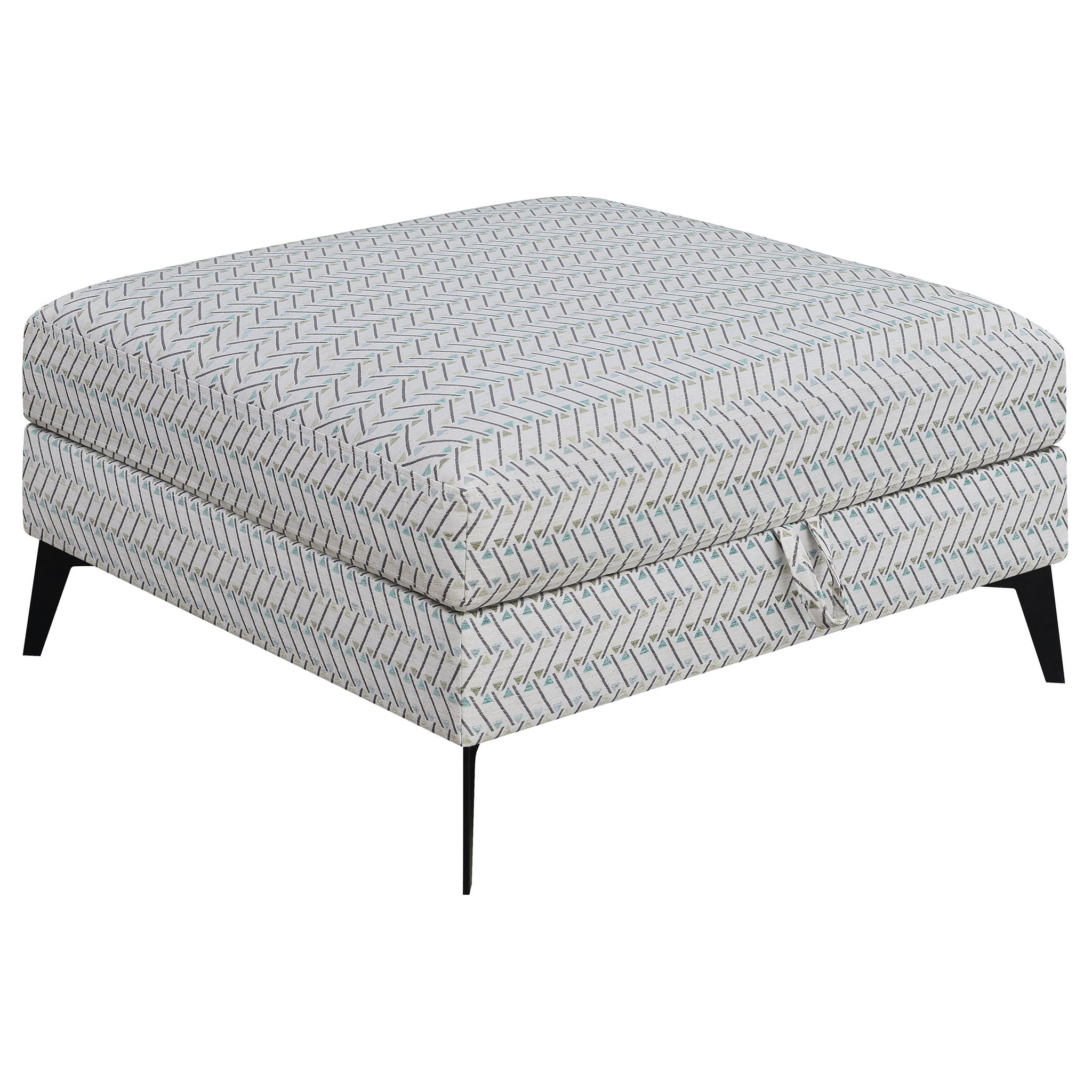 Harrison - Upholstered Storage Ottoman - Gray / Black