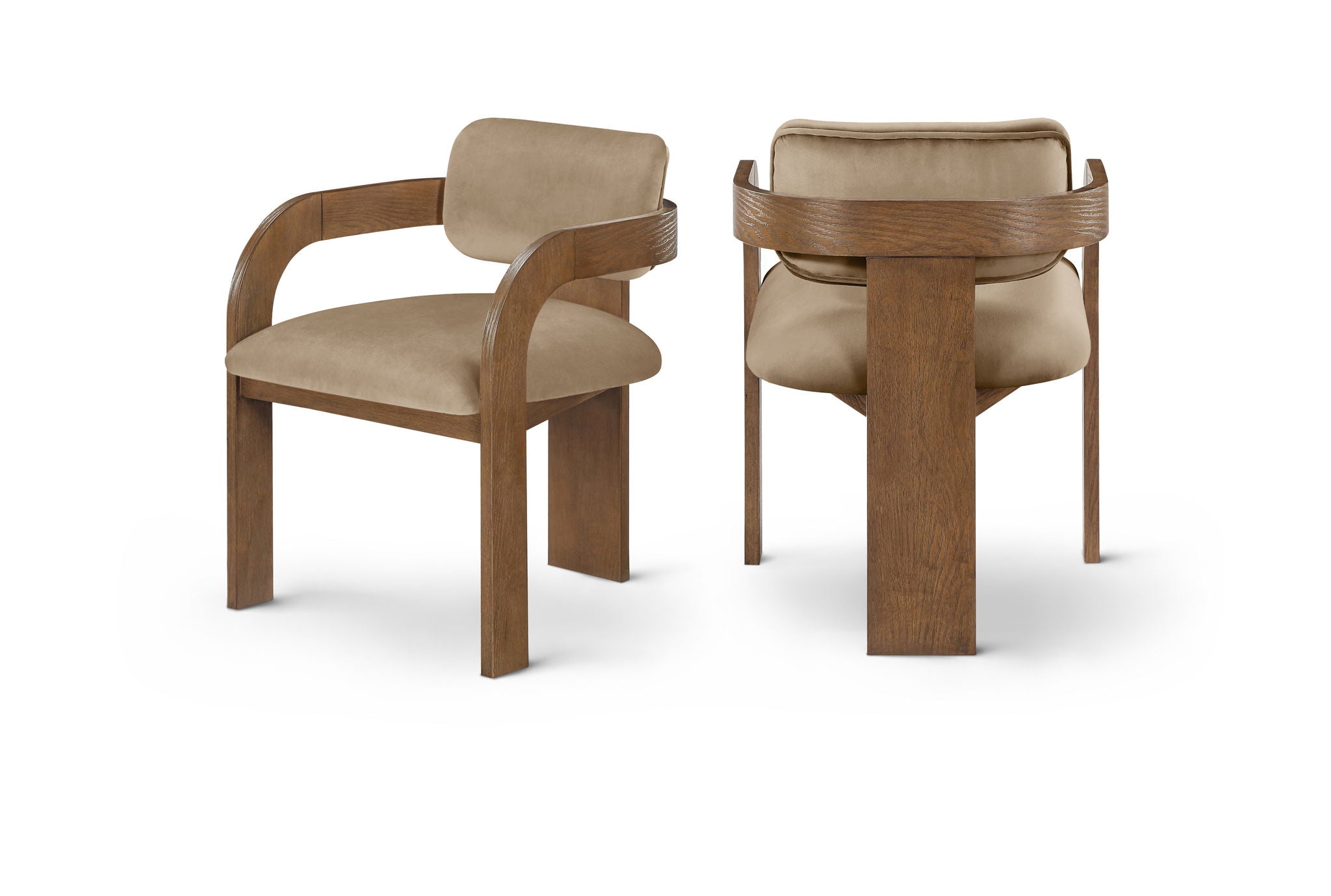 Cedra - Velvet Performance Fabric Upholstered Dining Chair (Set of 2) - Brown Frame