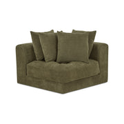 Davie - Corner Chair - Olive Green