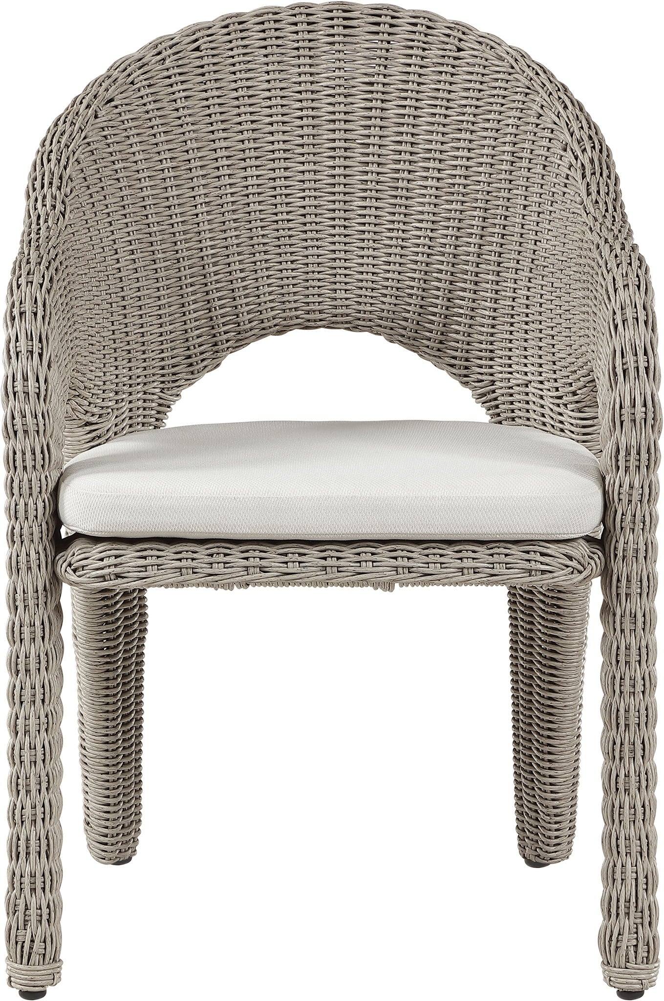 Seacrest - Olefin Water Resistant Fabric And Wicker Outdoor Patio Dining Chair