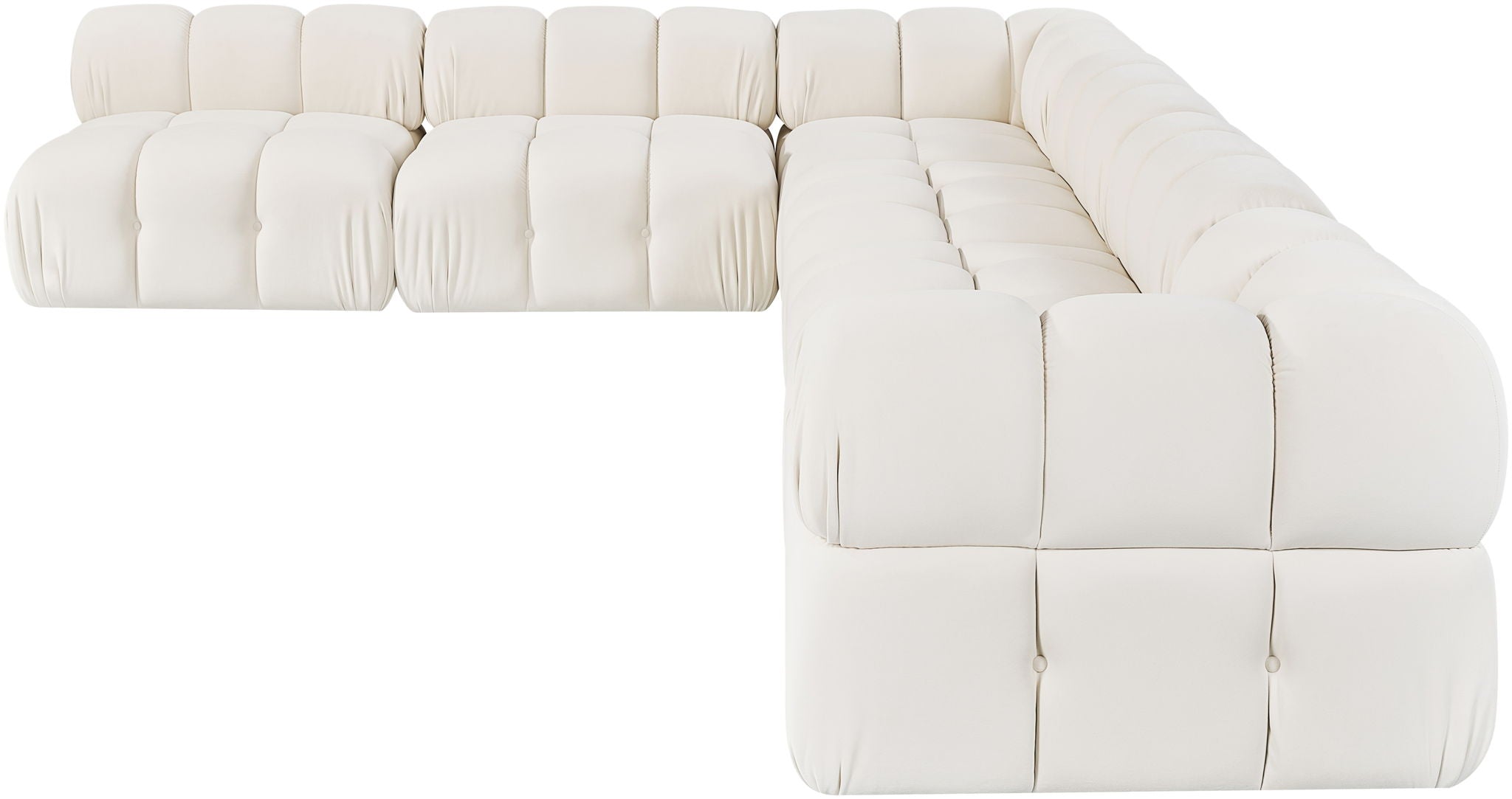 Orin - Velvet 6 Piece Modular L-Shaped Sectional