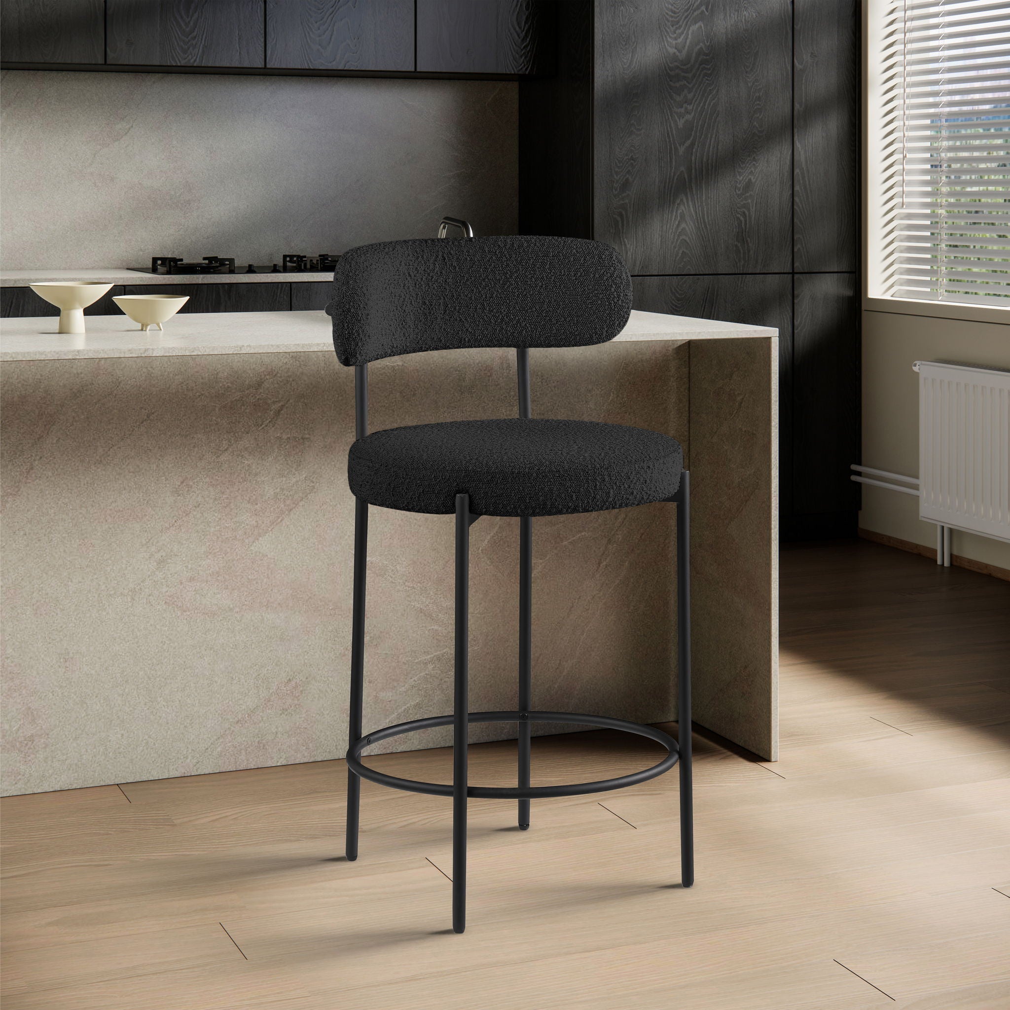 Beacon - Boucle Fabric Stool (Set of 2)