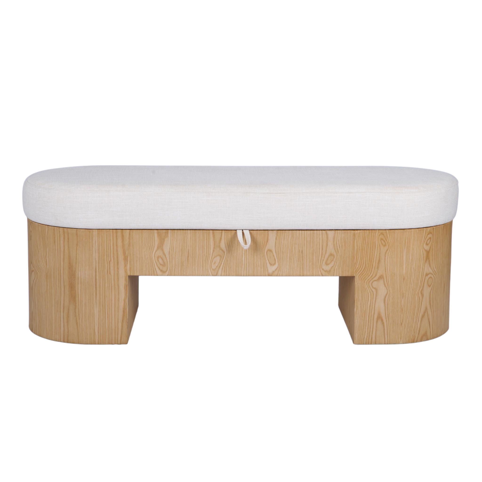 Poppi - Performance Fabric Storage Bench - Cream