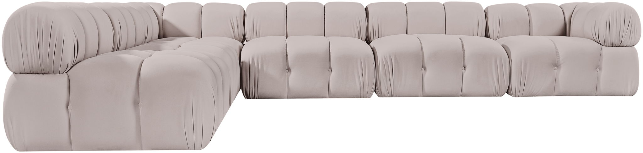 Orin - Velvet 6 Piece Modular L-Shaped Sectional