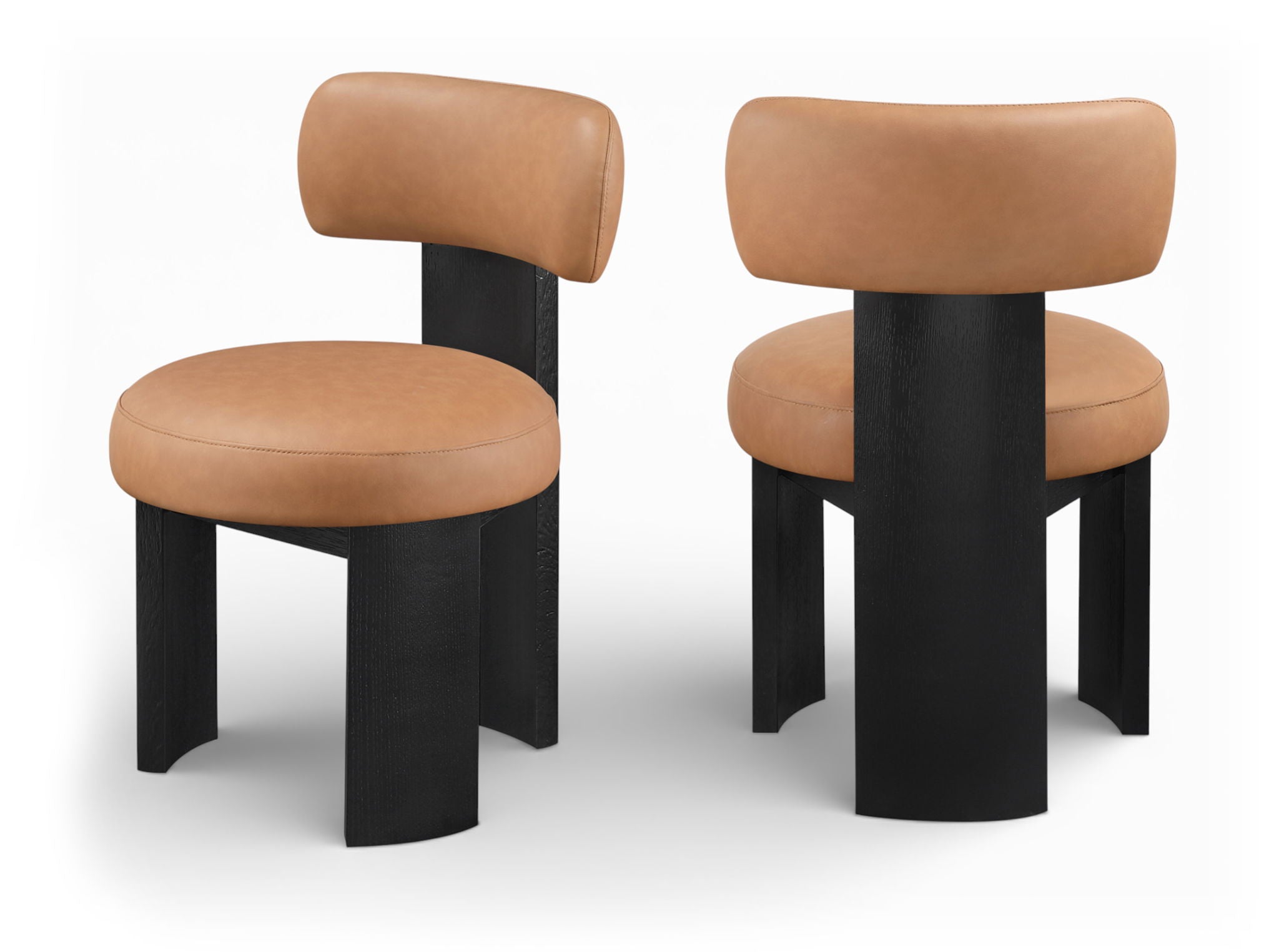 Atelier - Vegan Leather Upholstered Dining Chair (Set of 2) - Black Frame