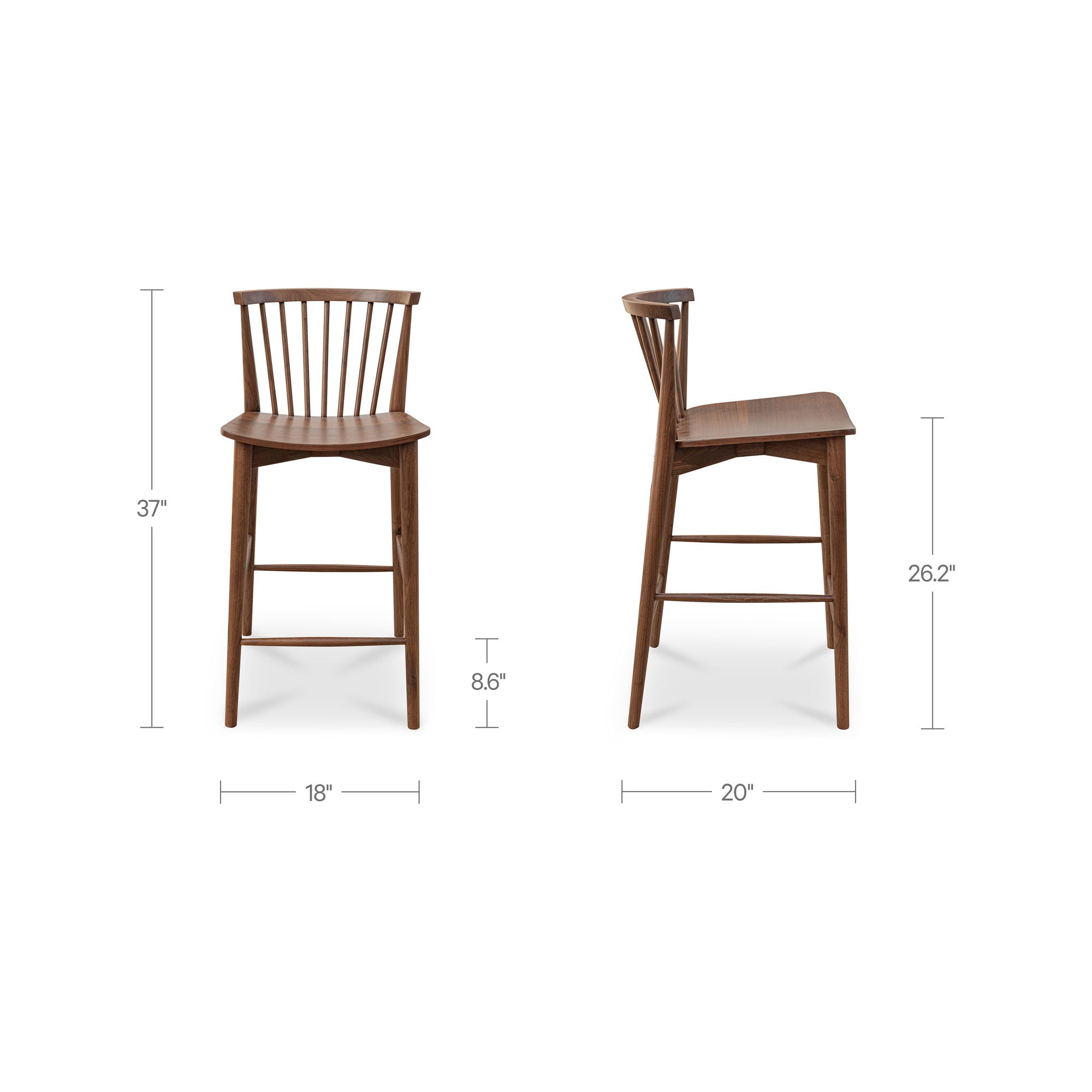 Marley - Counter Height (24"-27") - Walnut