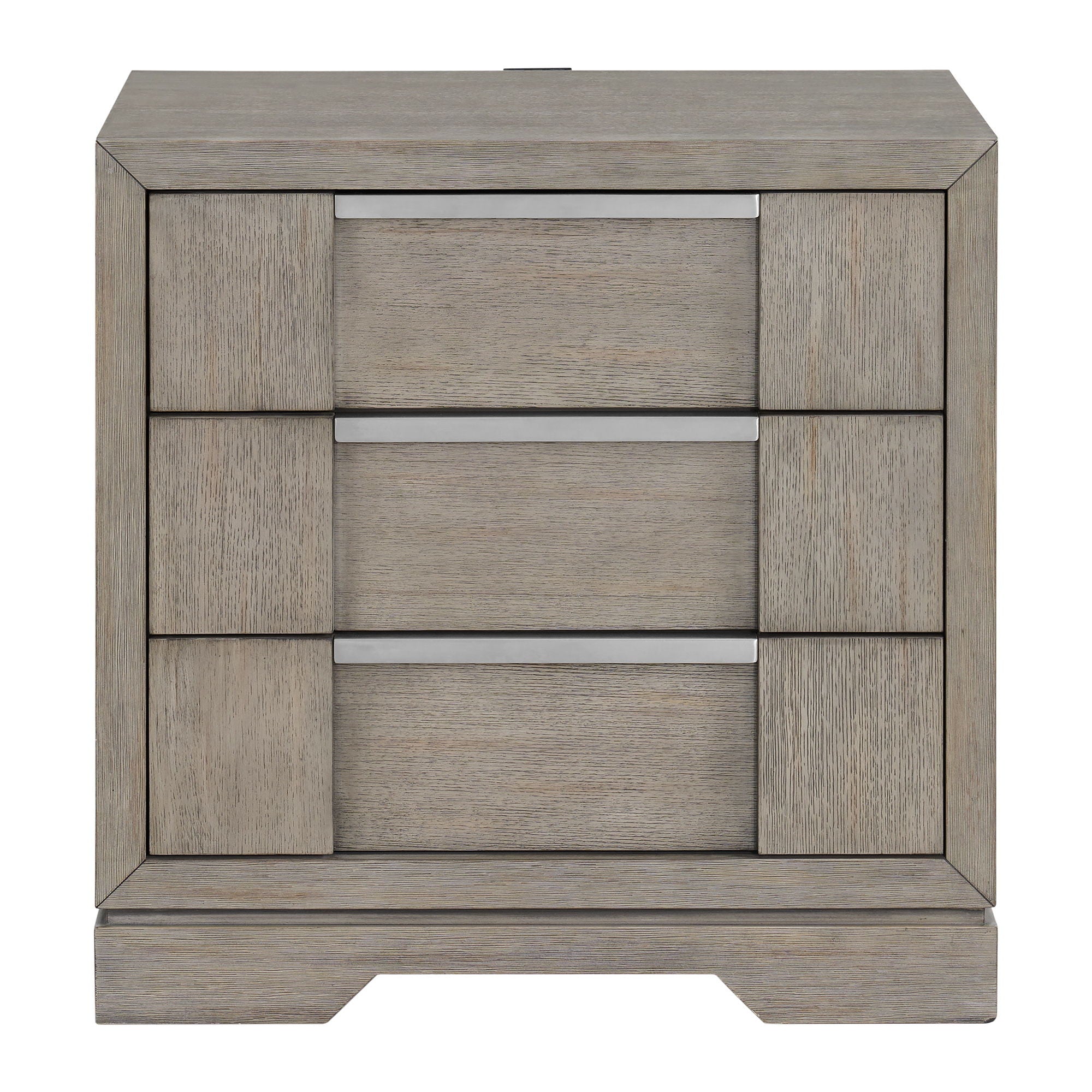 Kelis - 3 Drawer Nightstand With USB - Gray