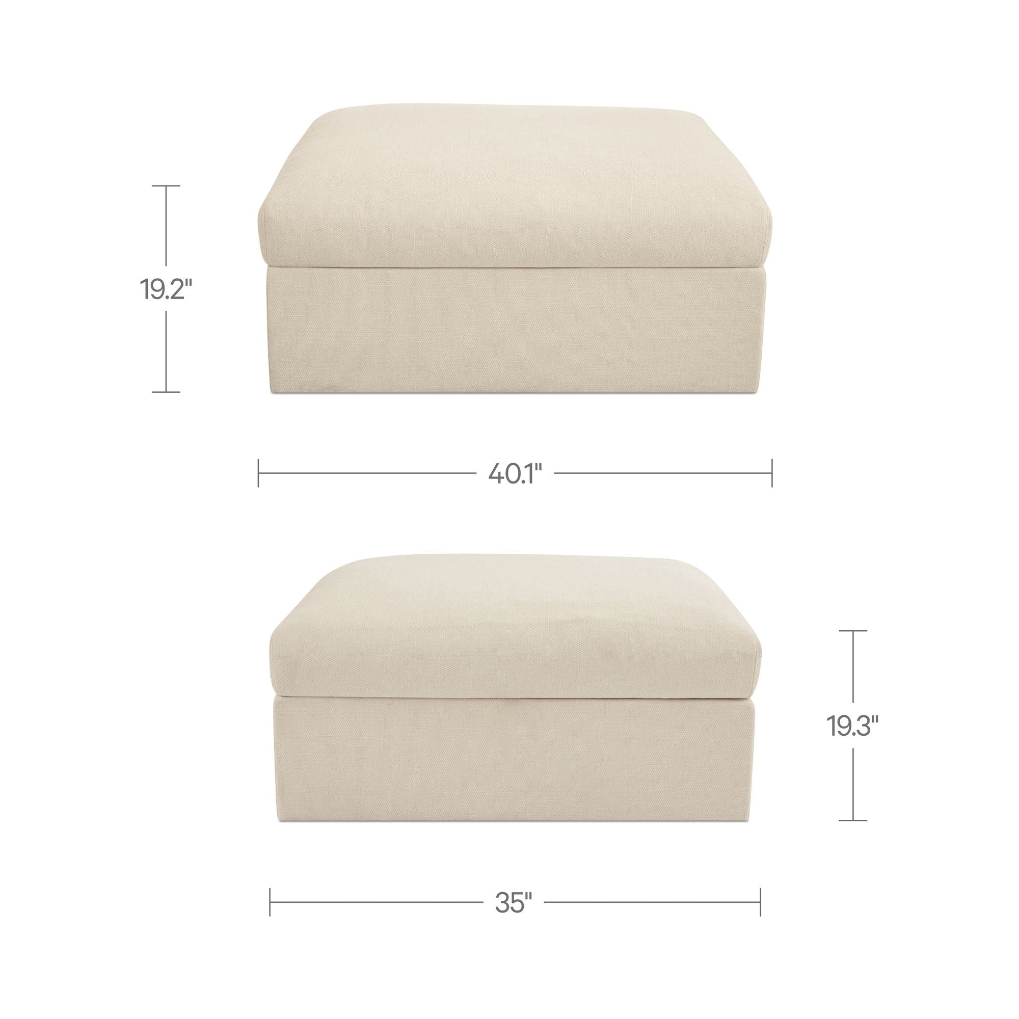 Swift - Storage Ottoman - Light Beige