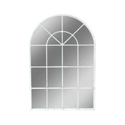Handmade Arched Mirror, Windows Design For Entryway - White