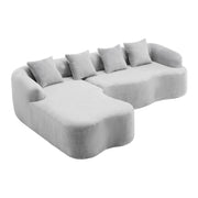 Modular L-Shape Sectional Sofa With Curved Chaise
