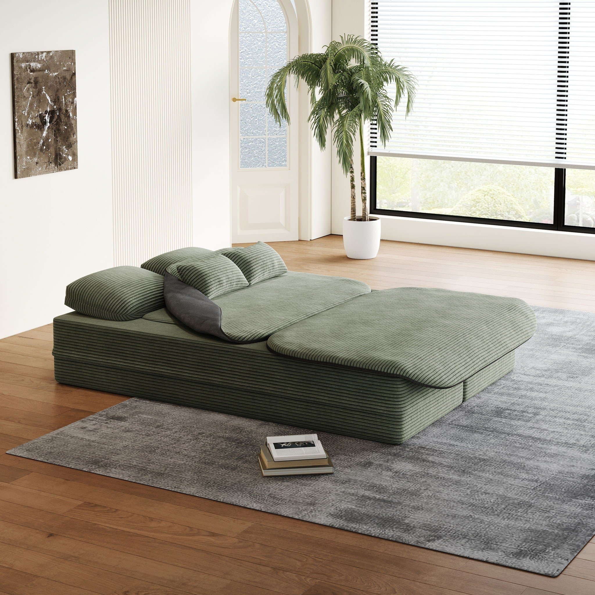 2 In 1 Foldable Sofa Bed With Multi Functional Blanket