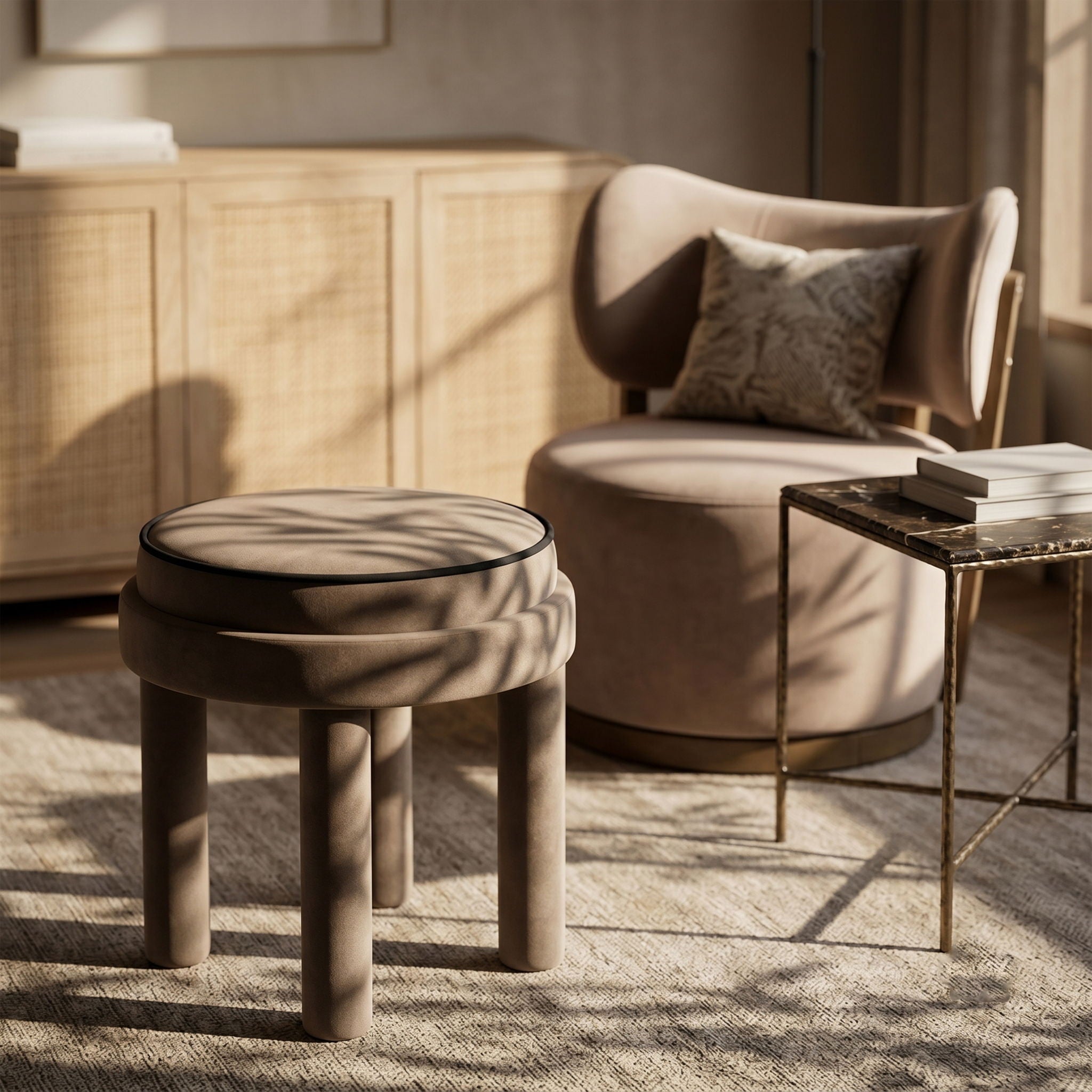 Velin - Velvet Ottoman / Stool