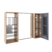 41.3" Wall Mounted Bathroom Cabinet With Adjustable Shelves Storage Unit - Imitative Oak