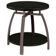 End Table With Center Shelf - Dark Gray