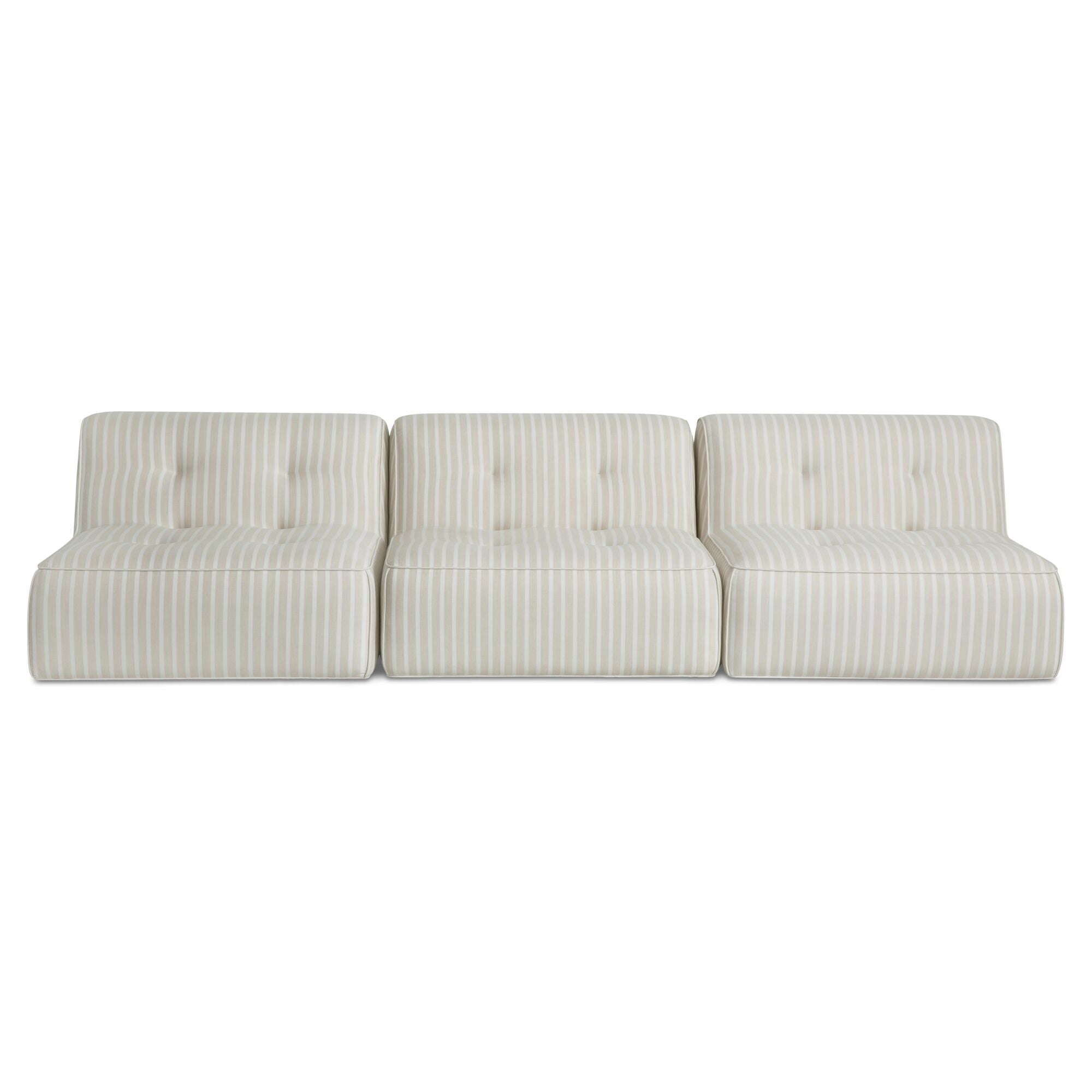 Sunseeker - 3 Piece Outdoor Sofa - Brown Stripe