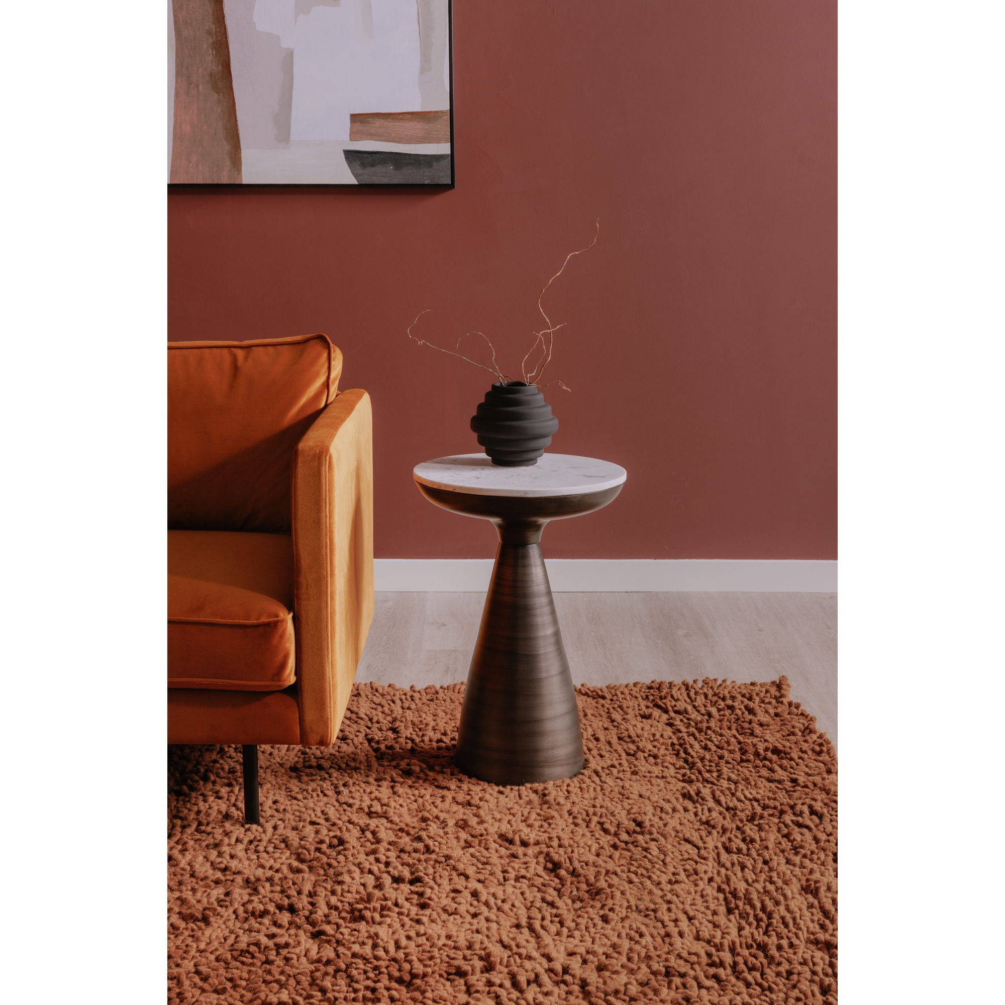 Font - Side Table - White Marble