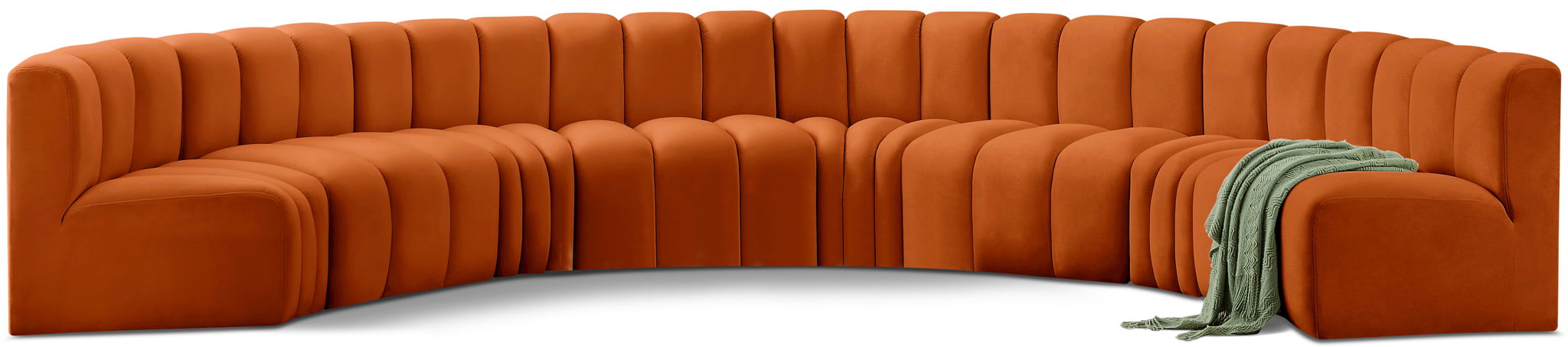 Arc - Velvet 8 Piece U-Shaped Modular Sofa