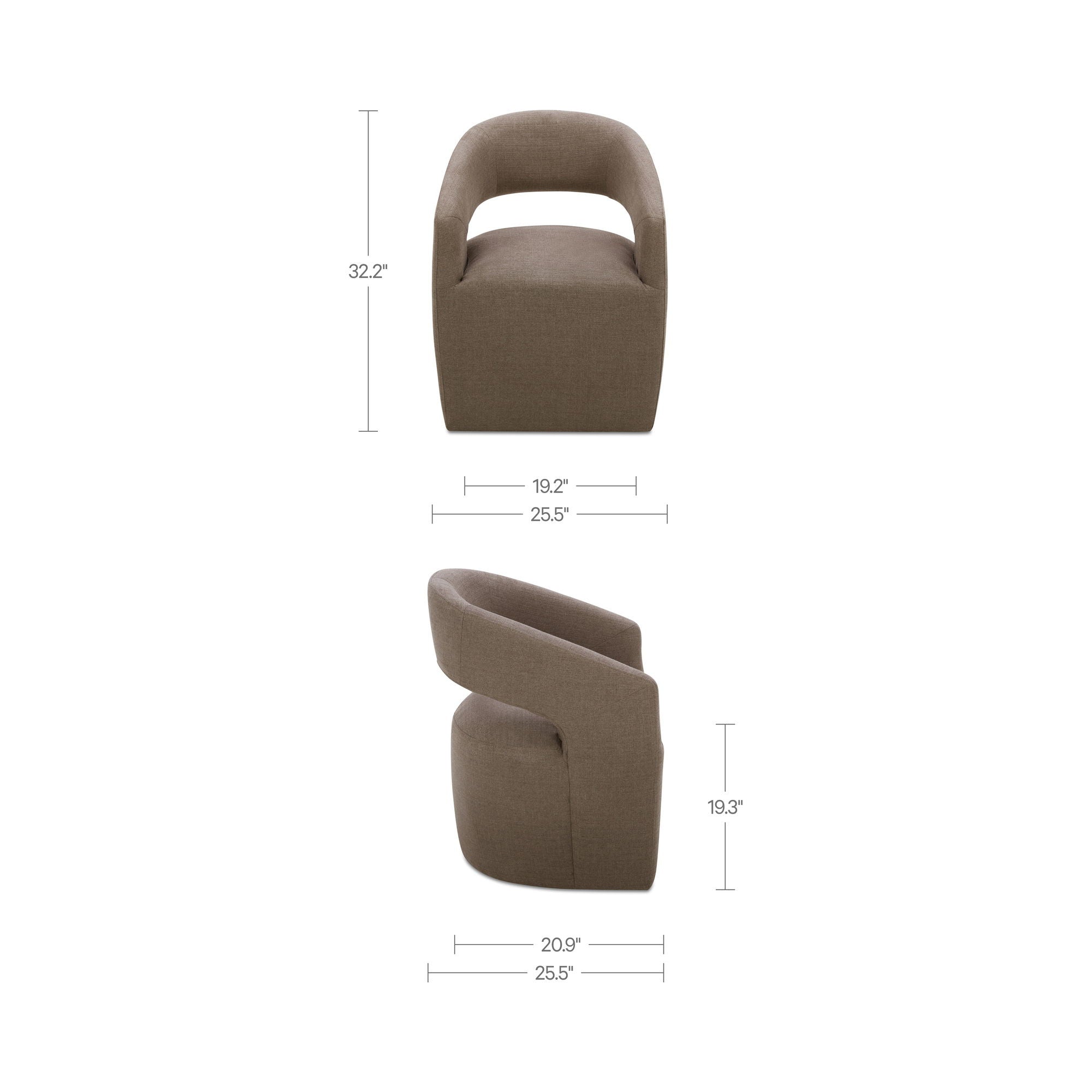 Barrow - Rolling Dining Chair - Soft Taupe