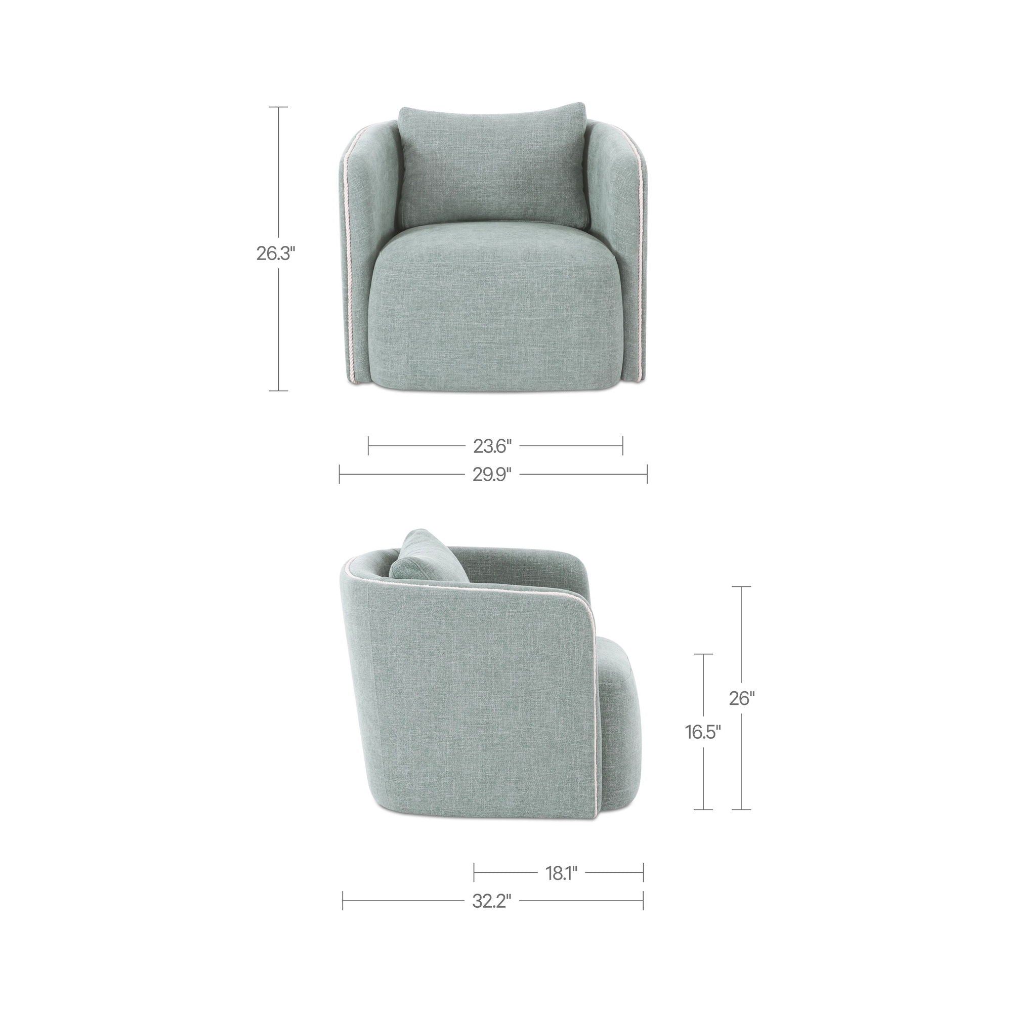 Cecil - Accent Chair - Light Blue