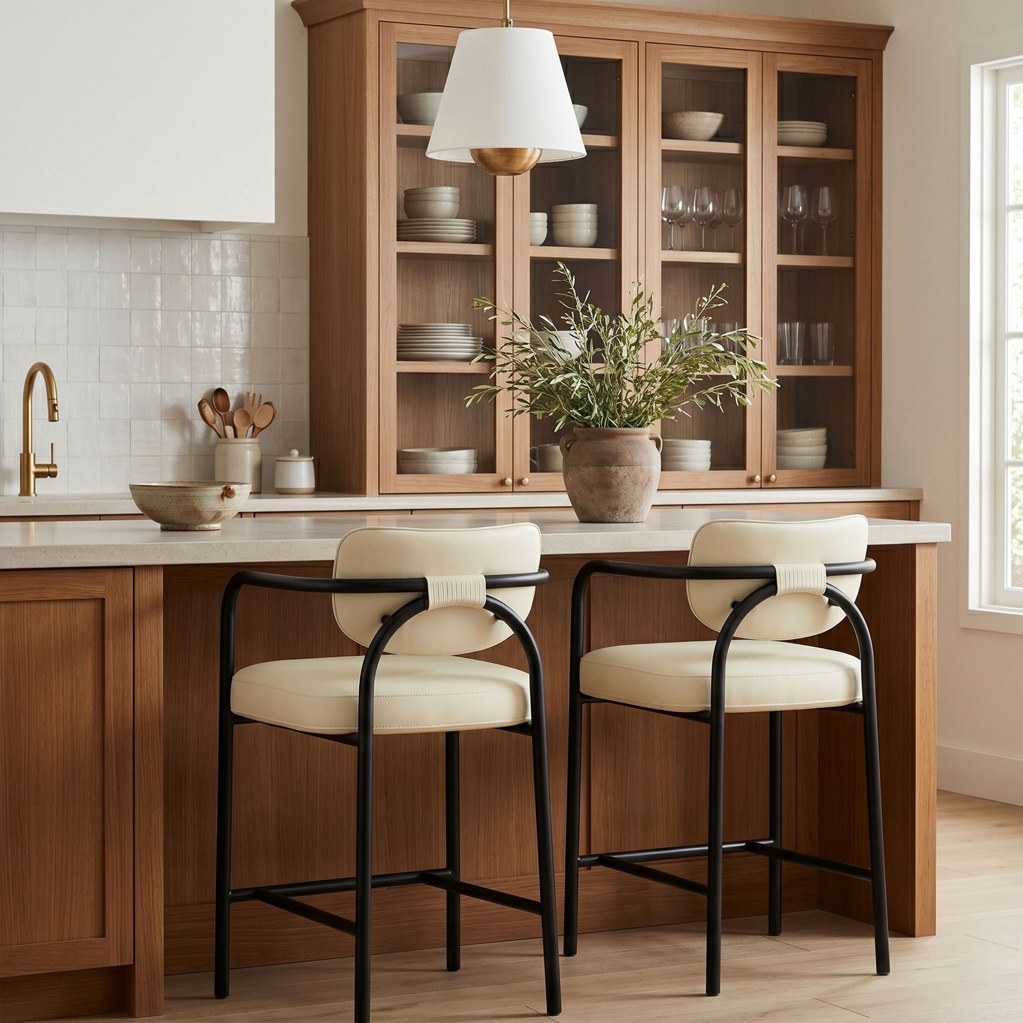 Serava - Vegan Leather Upholstered Bar Stool