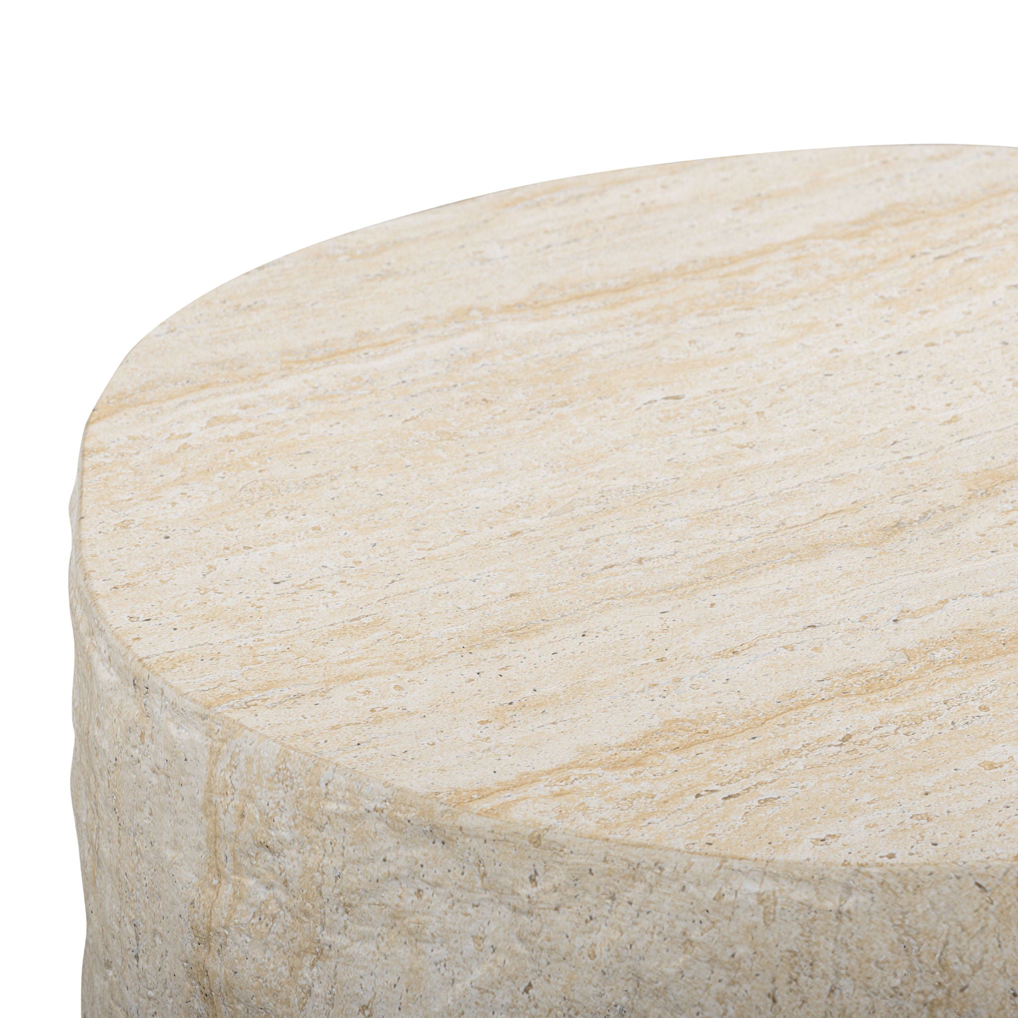 Roxanne - Faux Slab Indoor / Outdoor Side Table - Travertine