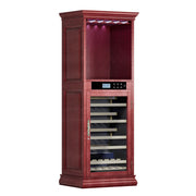 Single Zone Wine Cooler With Tempered Glass Door LED Lighting, 56 Bottle Capacity, Touch Screen Control - Cherry