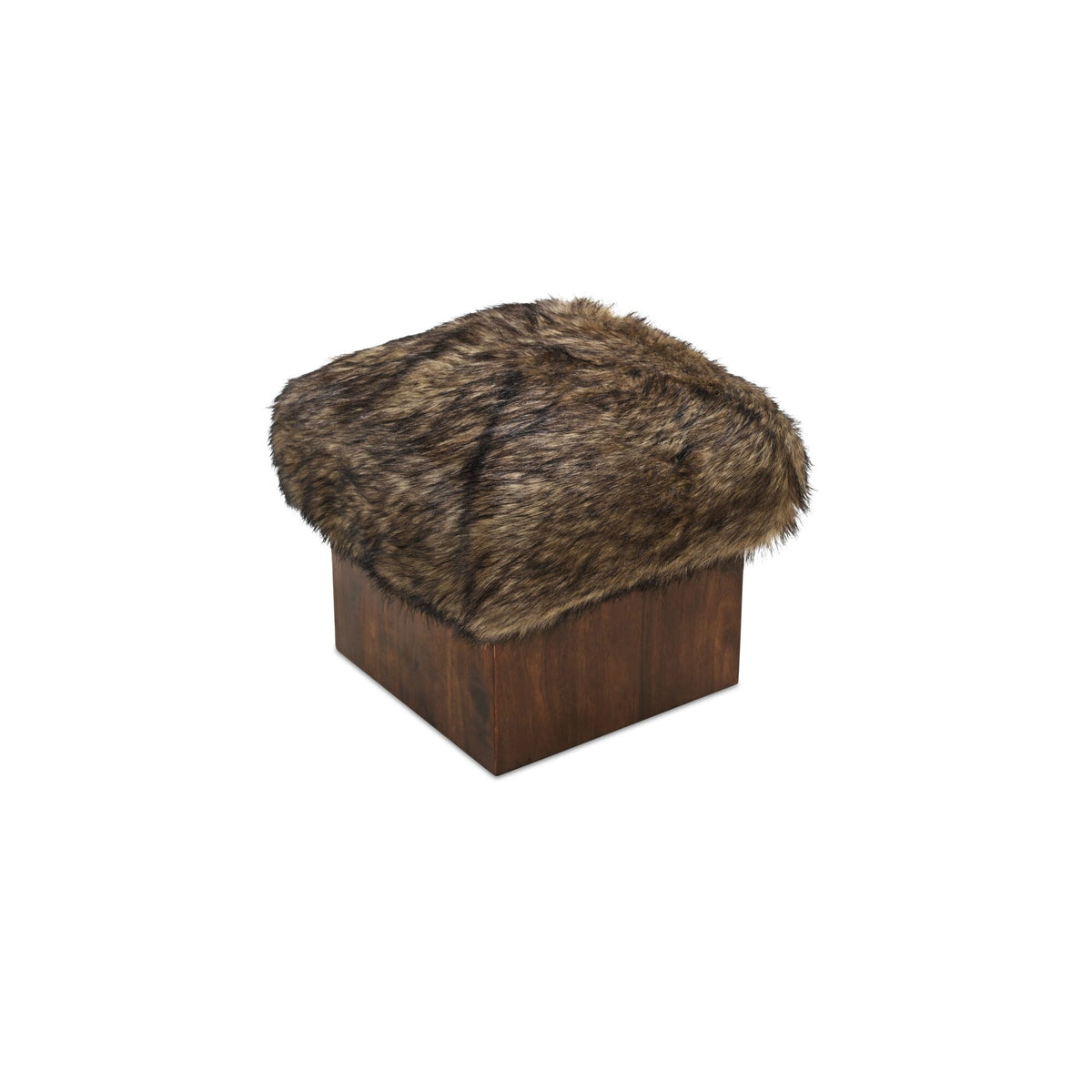 Serge - Ottoman Faux Fur - Brown