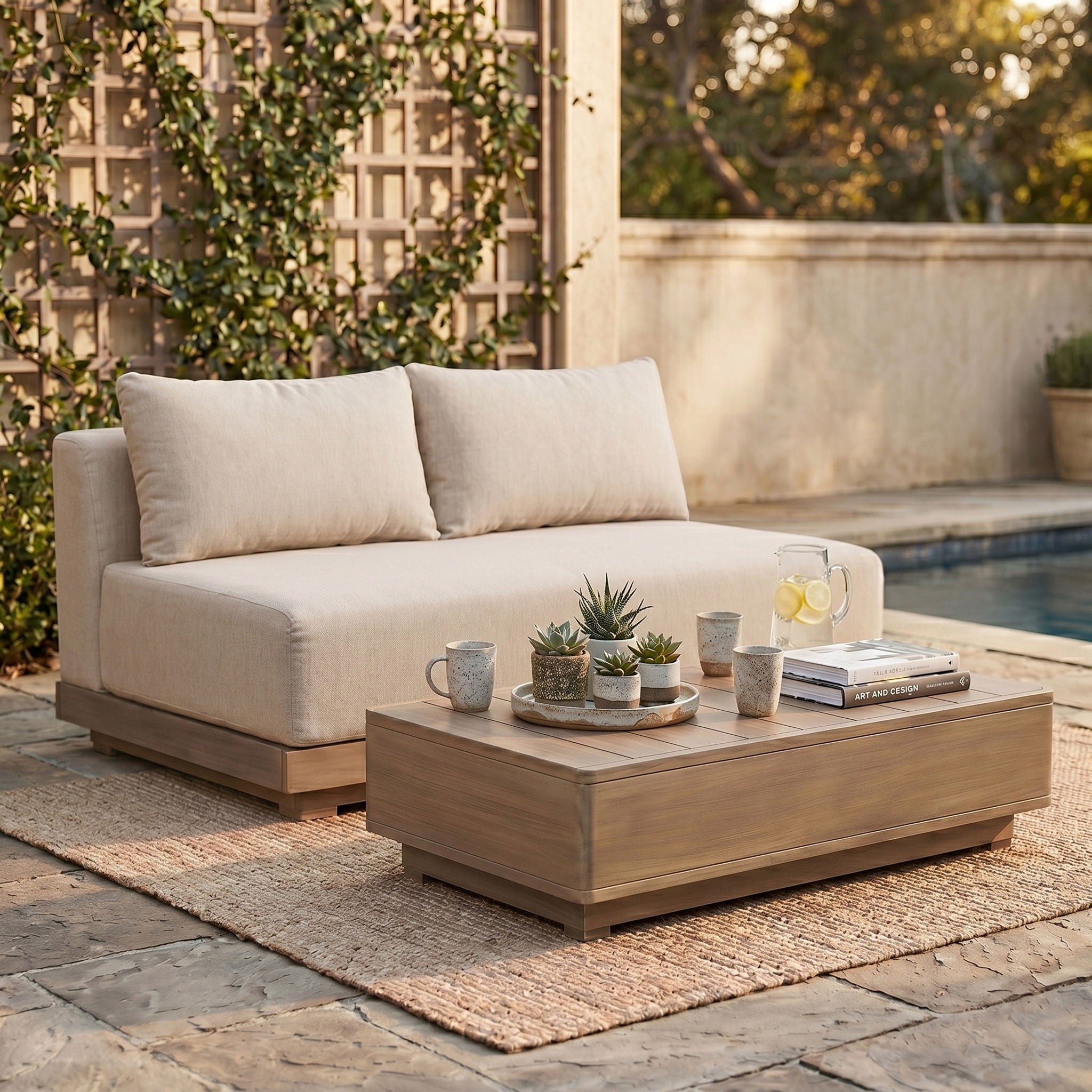 Solace - Olefin Performance Fabric Outdoor Patio Modular Loveseat