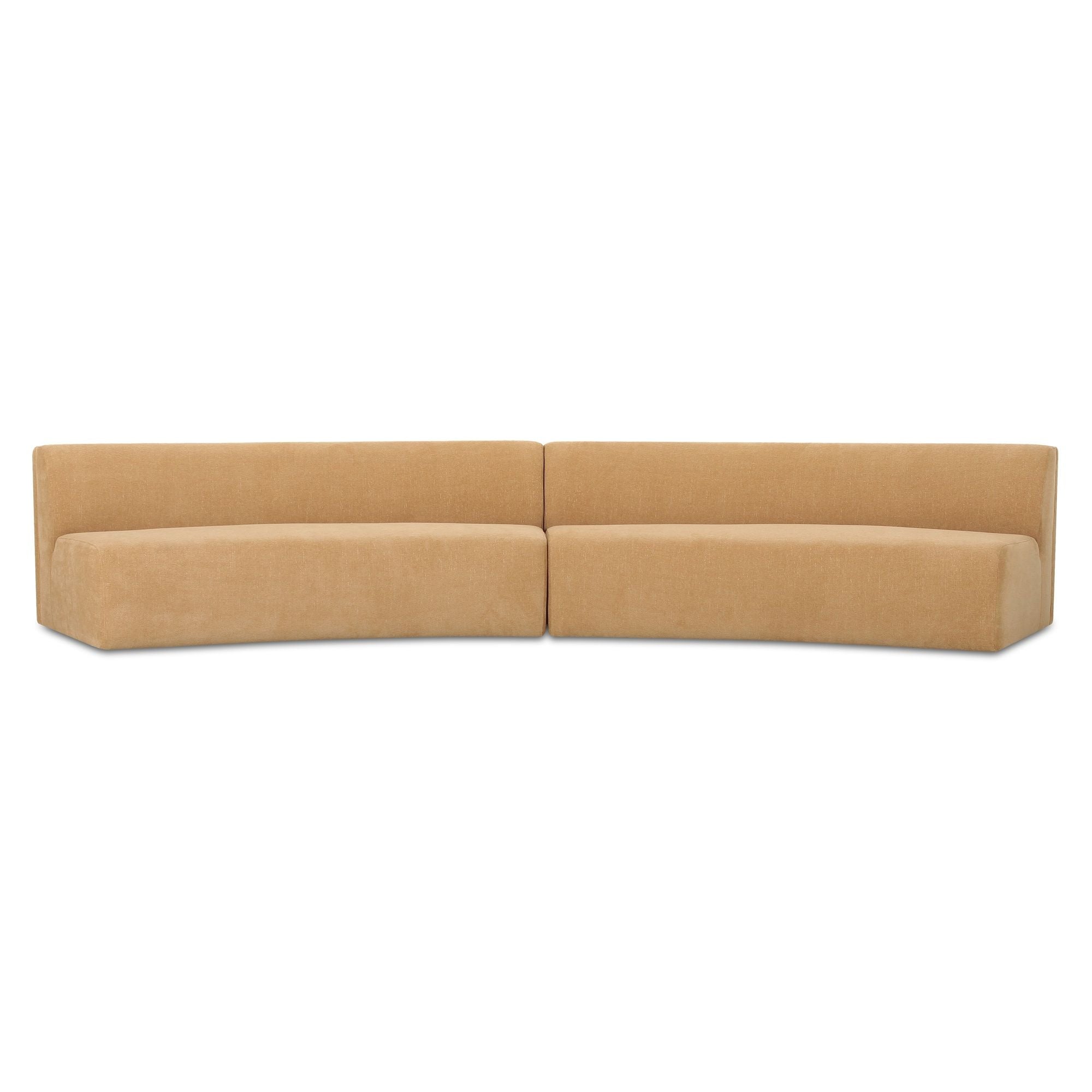 Naomi - 2 Piece Concave Modular Sectional - Golden Yellow