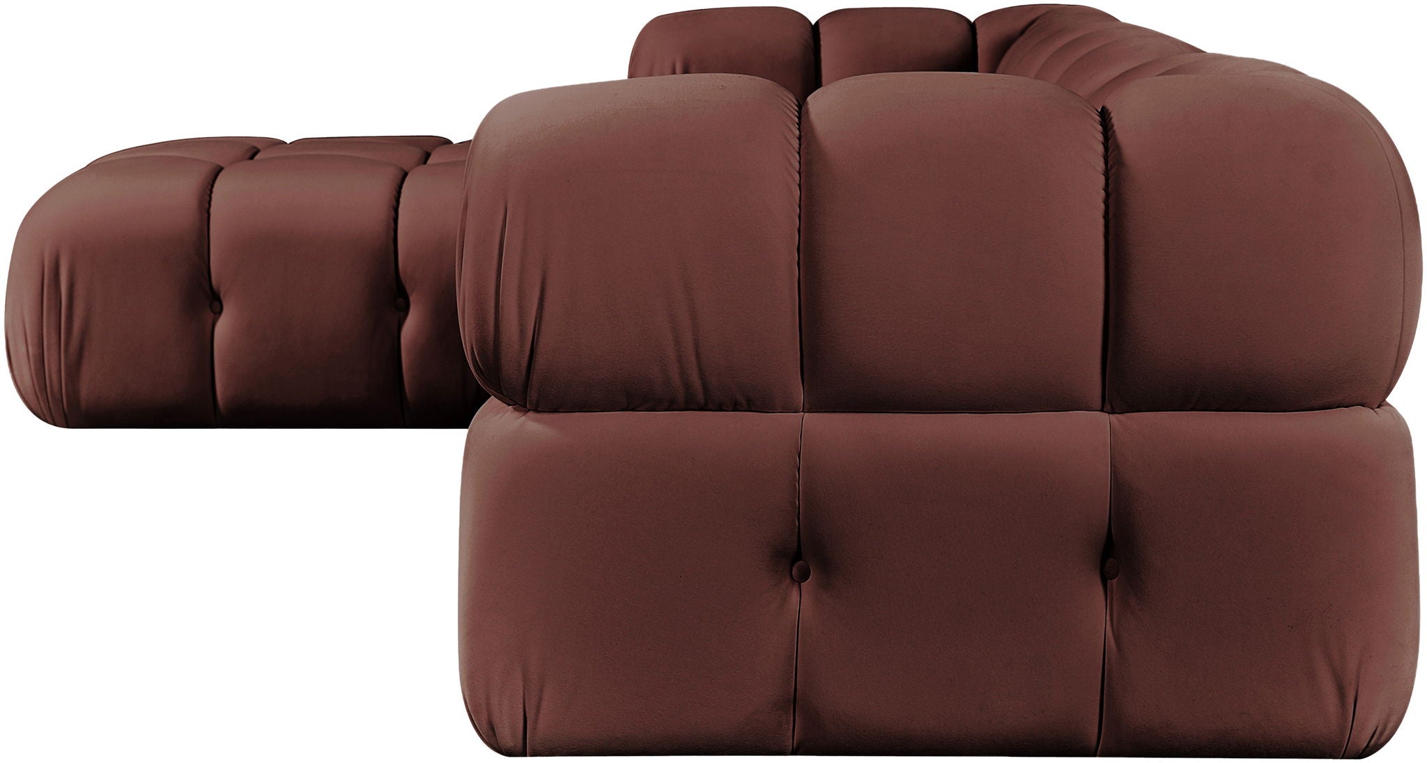 Orin - Velvet 4 Piece Modular Sectional With Chaise
