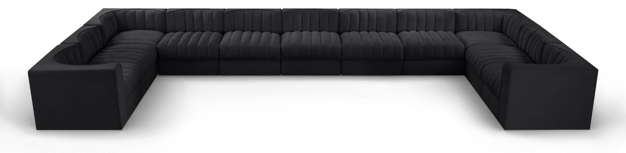 Rummi - Velvet Performance Fabric Upholstered 11 Piece Modular Sectional