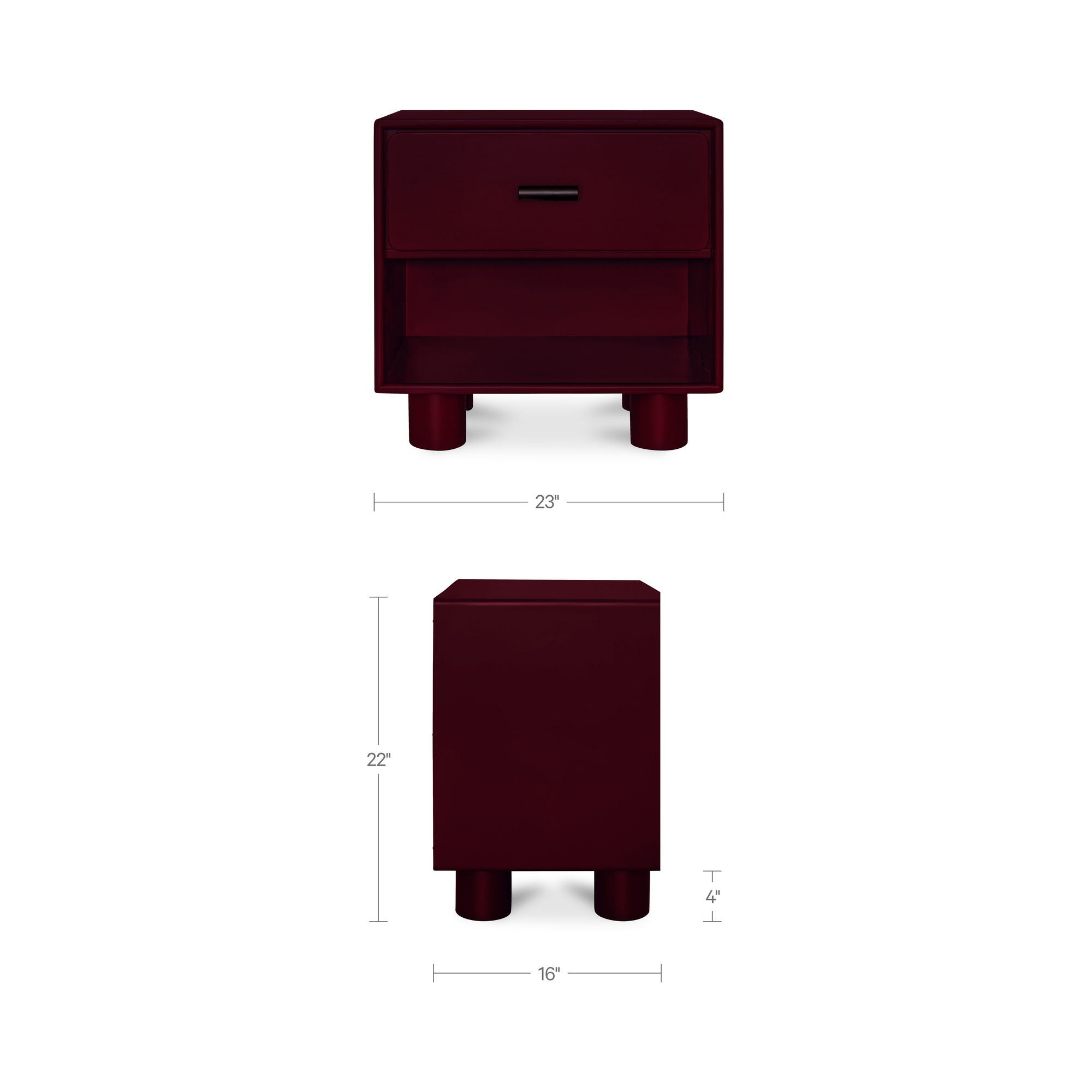 Jolene - Accent Nightstand - Deep Red