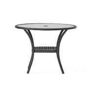 Bistro Table With Iron Frame And Glass Top - Gray