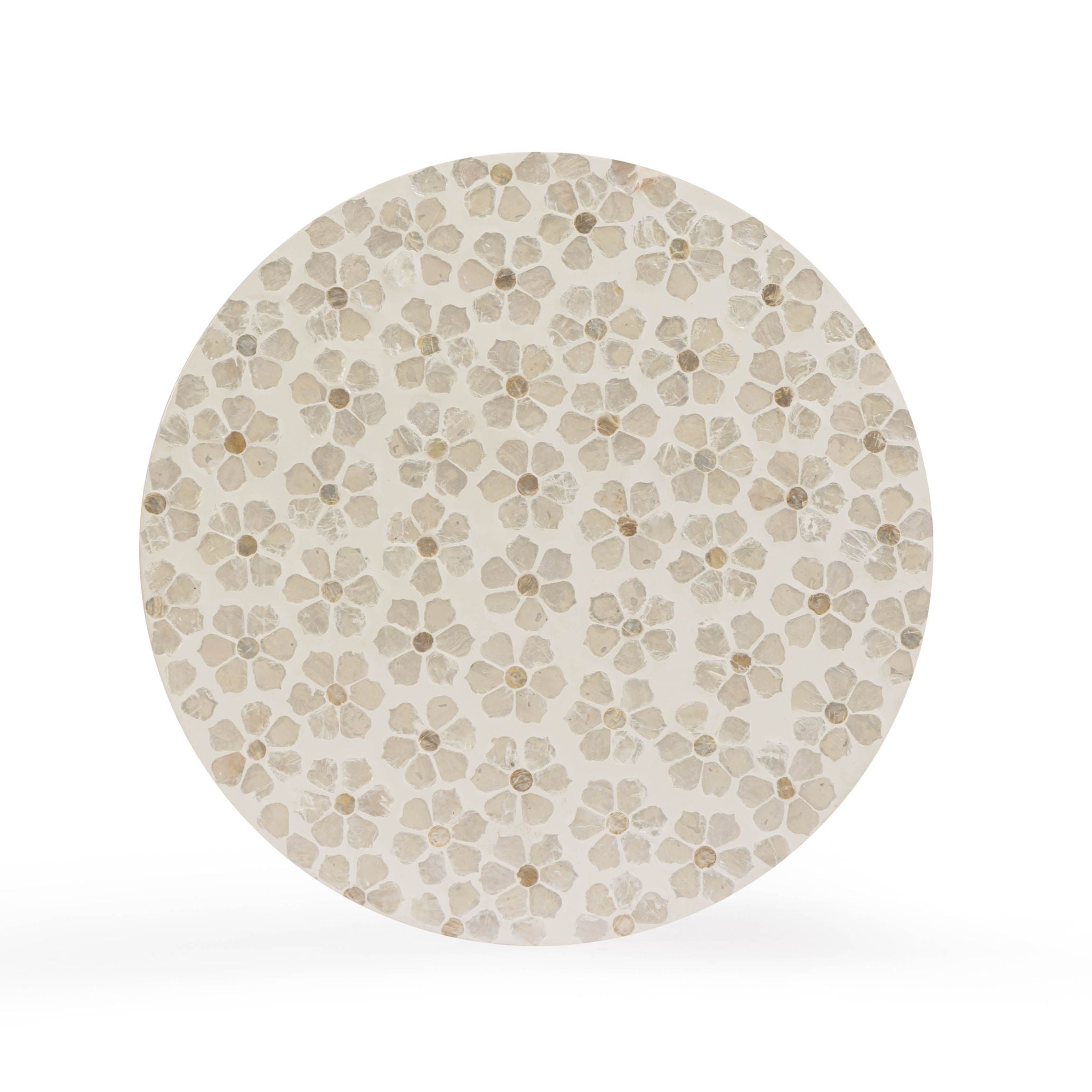 Lorna - Capiz Shell Motif Stool - Pearl Petal