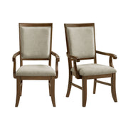 Phillipe - Dining Arm Chair With Fabric (Set of 2) - Cherry And Gray